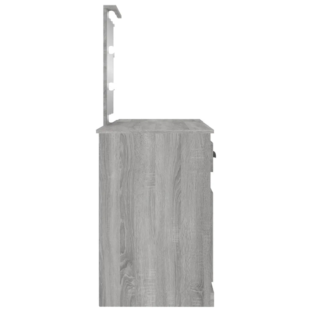Toeletta | Tavolo da Trucco con LED Grigio Sonoma 130x50x132,5 cm