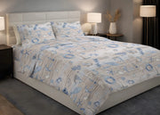 Sacco Copripiumino In 100% Cotone Made Italy Disegno Mare - Matrimoniale - Beige