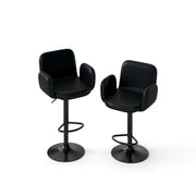 Set di 2 sgabelli da bar girevoli regolabili 52 x 55 x 89-110 cm comfort ergonomico moderno similpelle nera 20_0018121