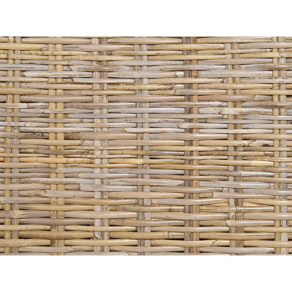 Letto a pannello Rattan naturale Legno di mogano UE Doppio 180 x 200 cm Rete a doghe Testata intrecciata Moderna Boho