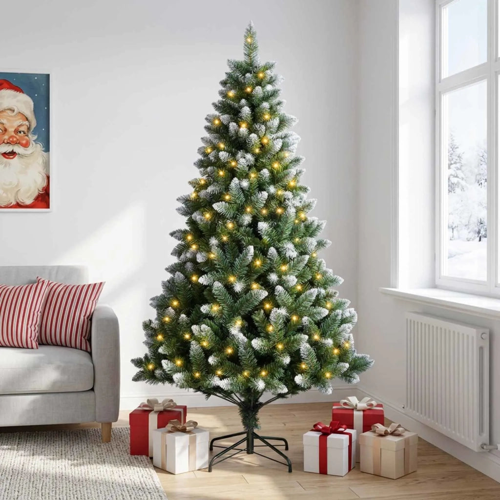Albero di Natale artificiale 120 cm 150 LED Bianco caldo 3461315