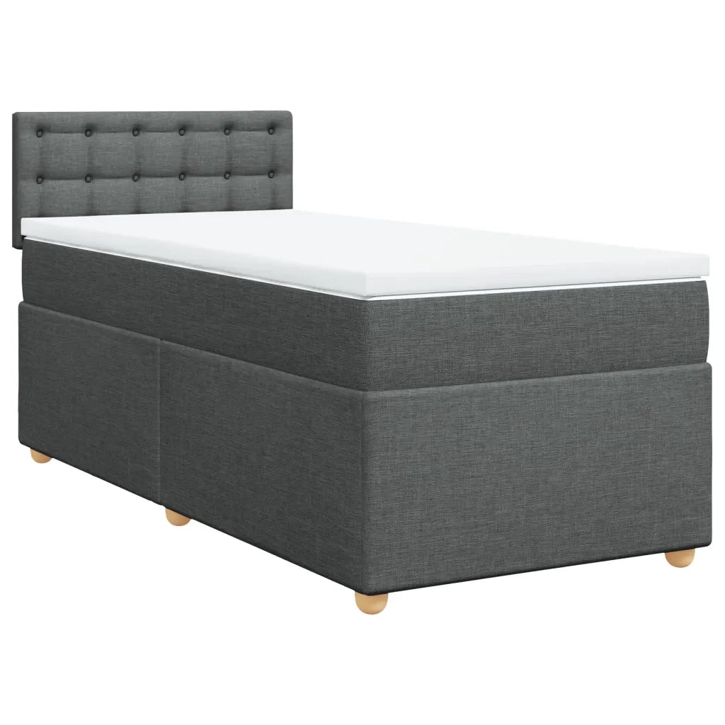 Giroletto a Molle con Materasso Grigio Scuro 90x190 cm Tessuto