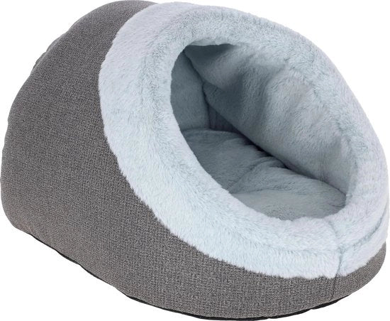 Cassa di riposo grigia 37x45x30cm - Letto per gatto con cuscino ribaltabile
