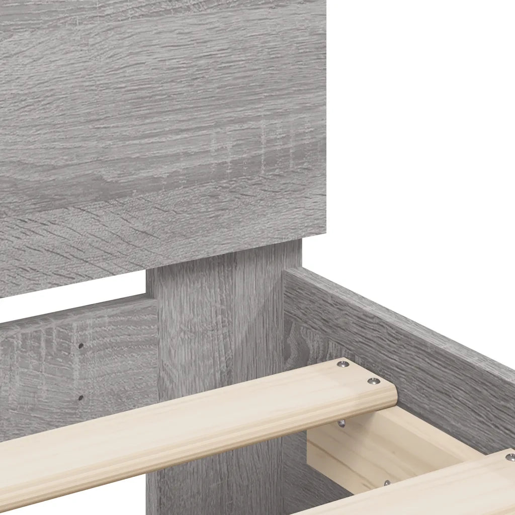 Giroletto Testiera-Struttura Letto Grigio Sonoma 180x200 cm Legno Multistrato 177788