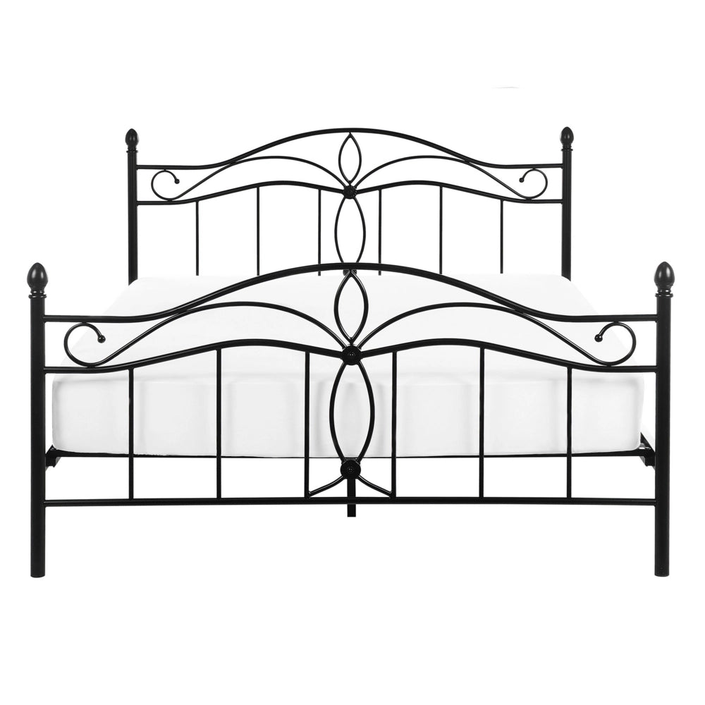 Letto Nero Doppia Dimensione 140 x 200 cm Metallo stile Vintage