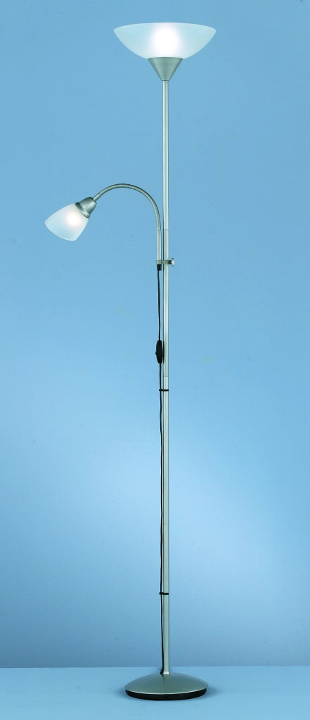 Lampada Piantana 2 Luci 40W E27 E14 Alluminio 180 cm Erzwo GD Trio
