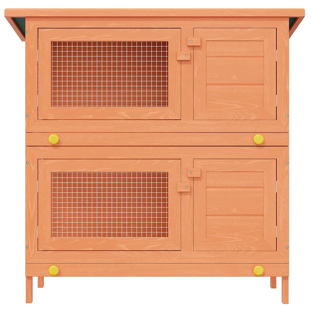 Conigliera all'Aperto Gabbia Piccoli Animali 4 Porte Legno 170159