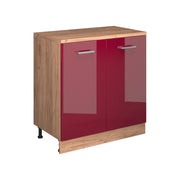 Mobile per mansarda Rion Rosso lucido/Rovere dorato 80 x 83.8 cm senza inclinazione con 2 ante Vicco