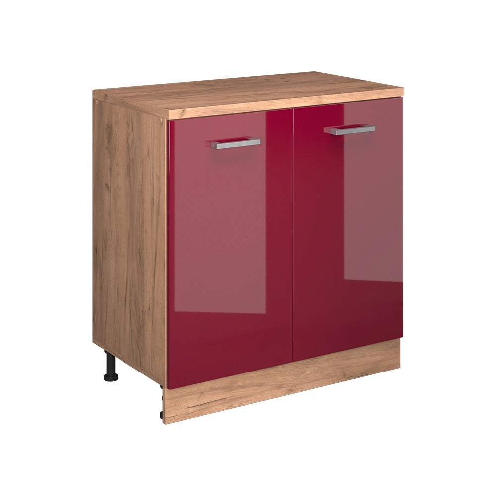 Mobile per mansarda Rion Rosso lucido/Rovere dorato 80 x 83.8 cm senza inclinazione con 2 ante Vicco