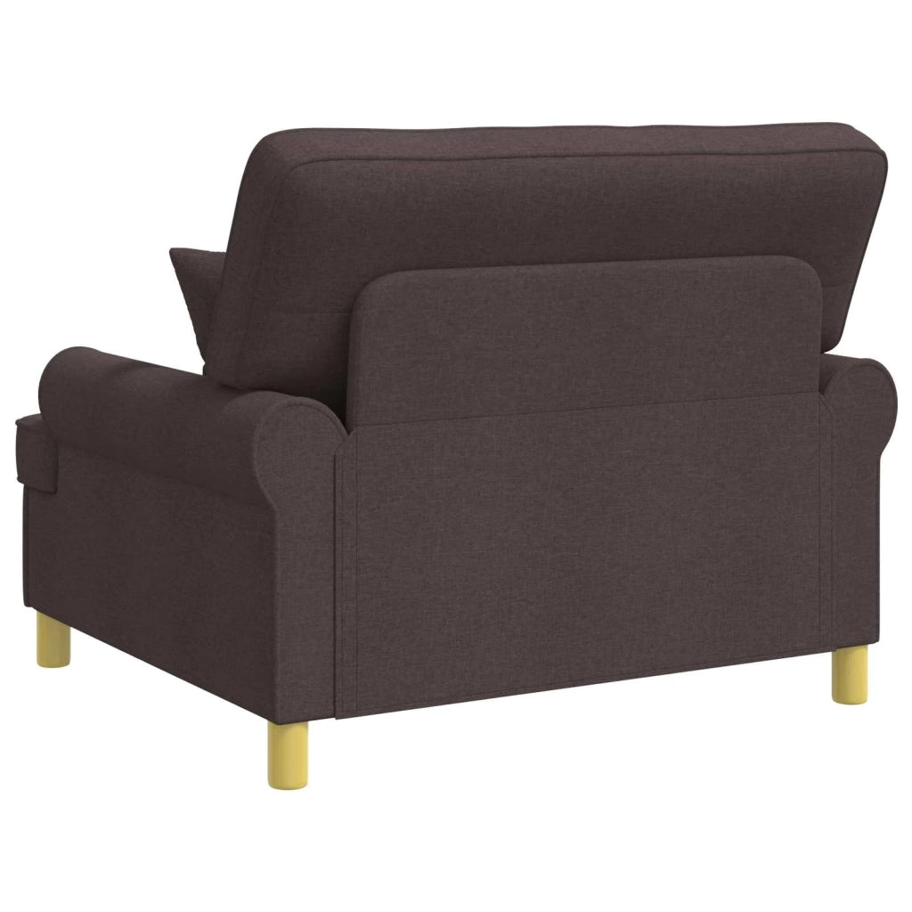 Poltrona con cuscini Marrone Scuro Tessuto 42043508