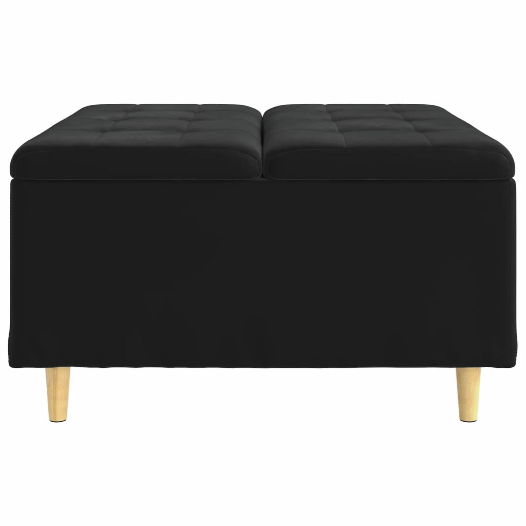 Pouf contenitore con cuscino Nero 80 x 80 x 45 cm Velluto 876844