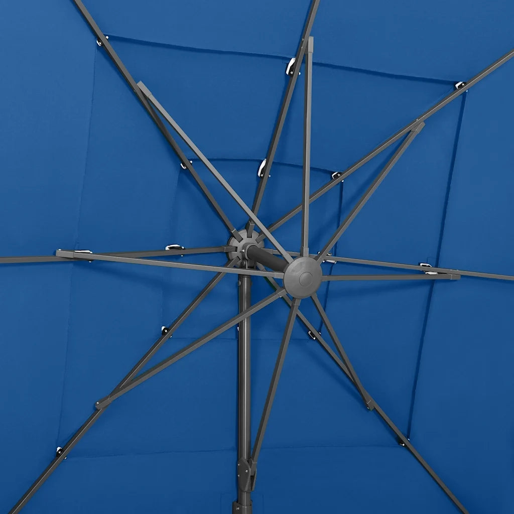 Ombrello | Parasolne a Sbalzo 4 Livelli Palo in Alluminio 250x250 cm Blu