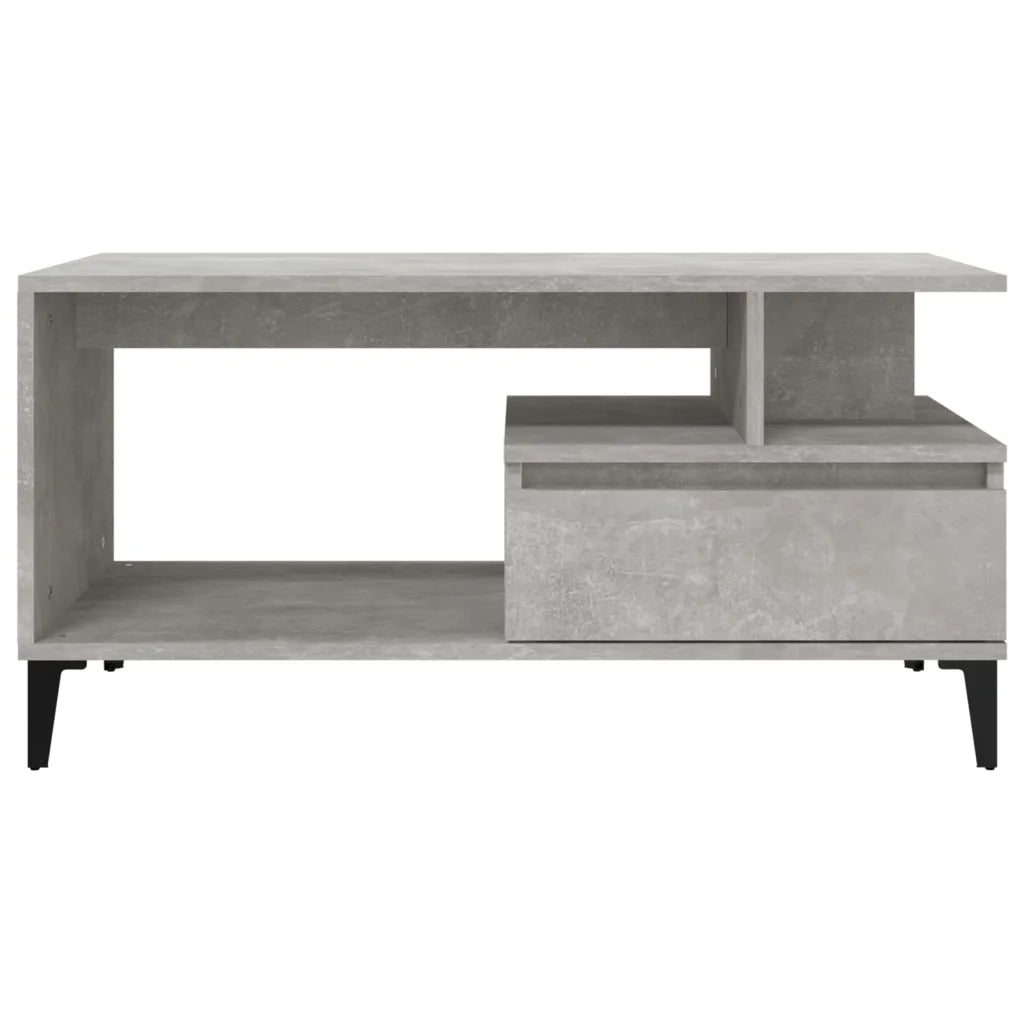 Tavolino Salotto Grigio Cemento 90x49x45 cm Legno Multistrato 819624