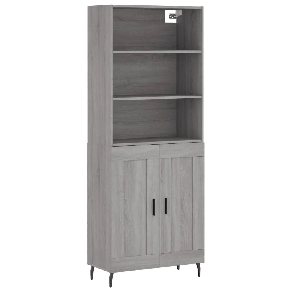 Credenza Grigio Sonoma 69,5x34x180 cm in Legno Multistrato 3189979