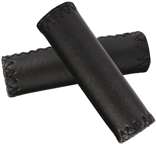 Accessori per bicicletta - Manubrio in pelle artificiale - Grip ergonomica - Antiscivolo - Nero/Caffè - Maggiore sicurezza - Manubri per bicicletta