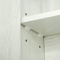 kleankin Armadietto con Specchio a 4 Sezioni con Ripiani Regolabili, Specchiera Bagno in Legno e Vetro, 90x15x75 cm, Bianco