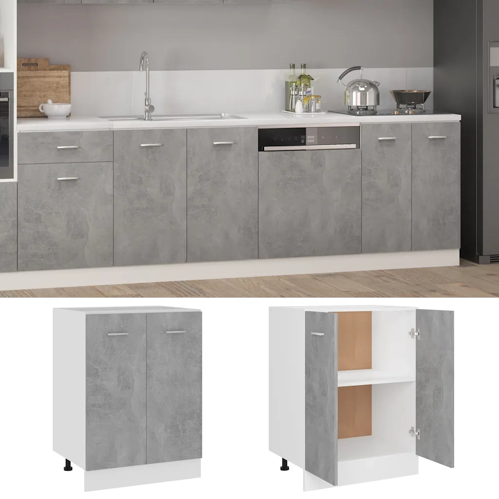 Armadio Inferiore Grigio Cemento 60x46x81,5cm Legno Multistratocod mxl 73086