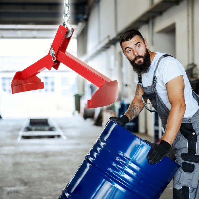 Pinza per sollevamento fusti in verticale fino a 210l e max 500kg Sollevatore barili
