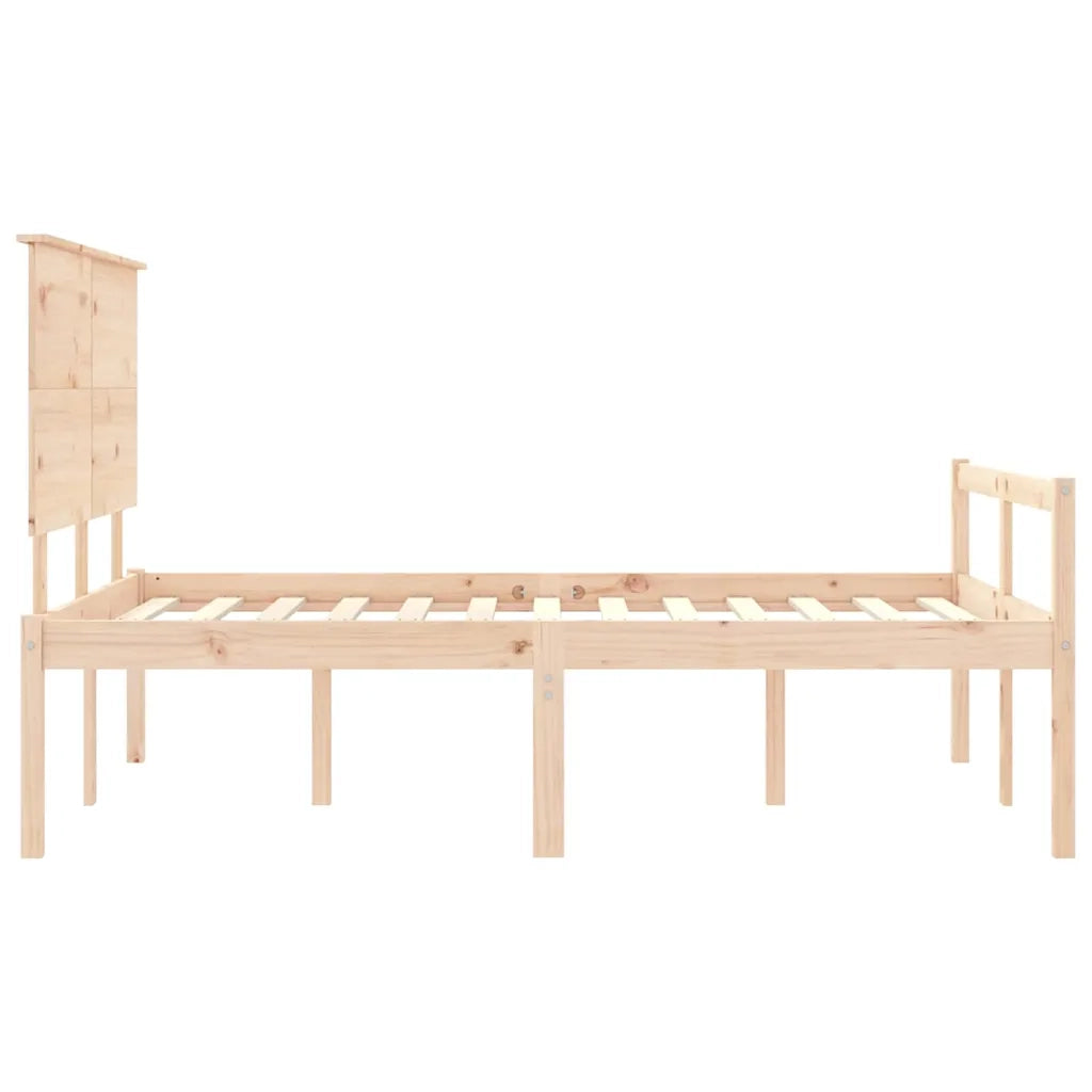 Letto per Anziani con Testiera 140x190 cm in Legno Massello 3195461
