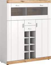 Cassettiere per Bevande - Cassetto in Legno - Baropslag - Matrice Bianca - Spazio Ampio - 110cm x 40cm x 120cm