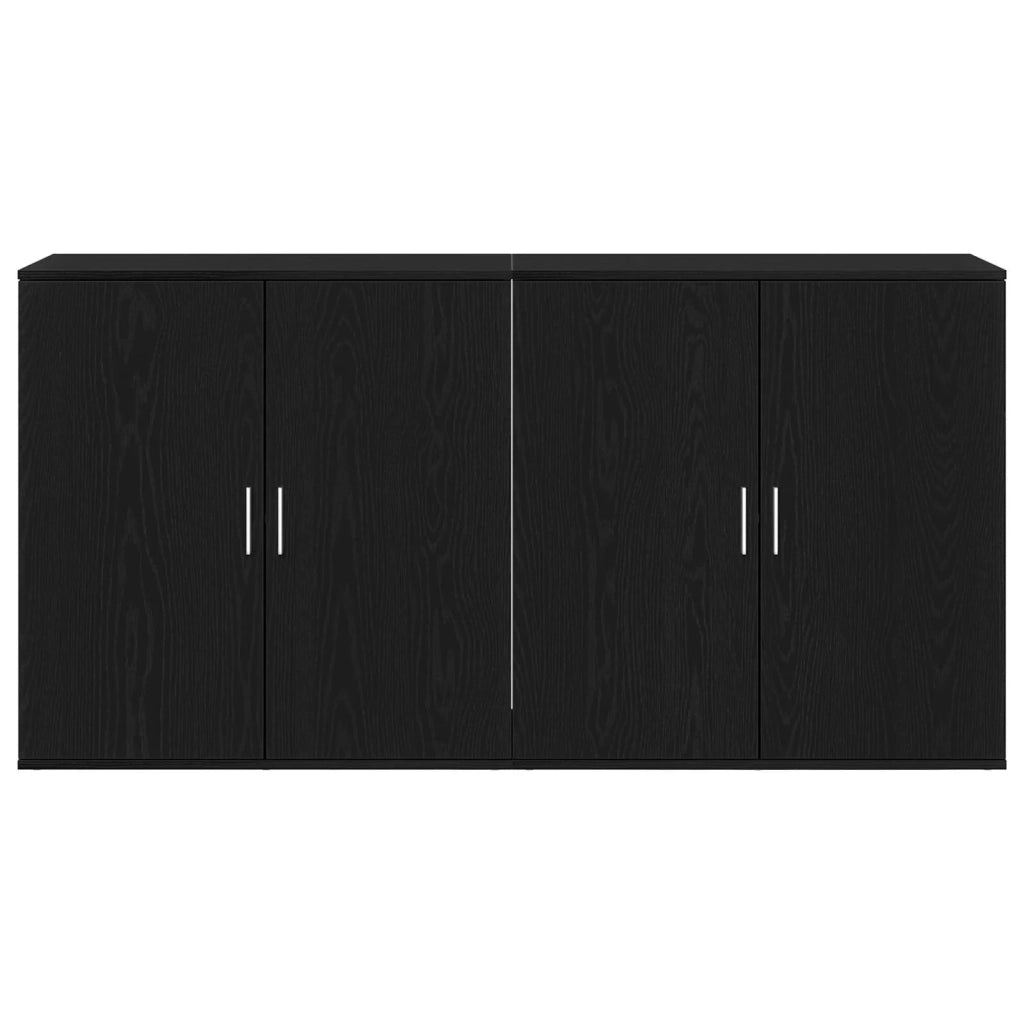 Credenza 2 pcs Rovere Nero 79 x 38 x 80 cm Legno multistrato 3334310