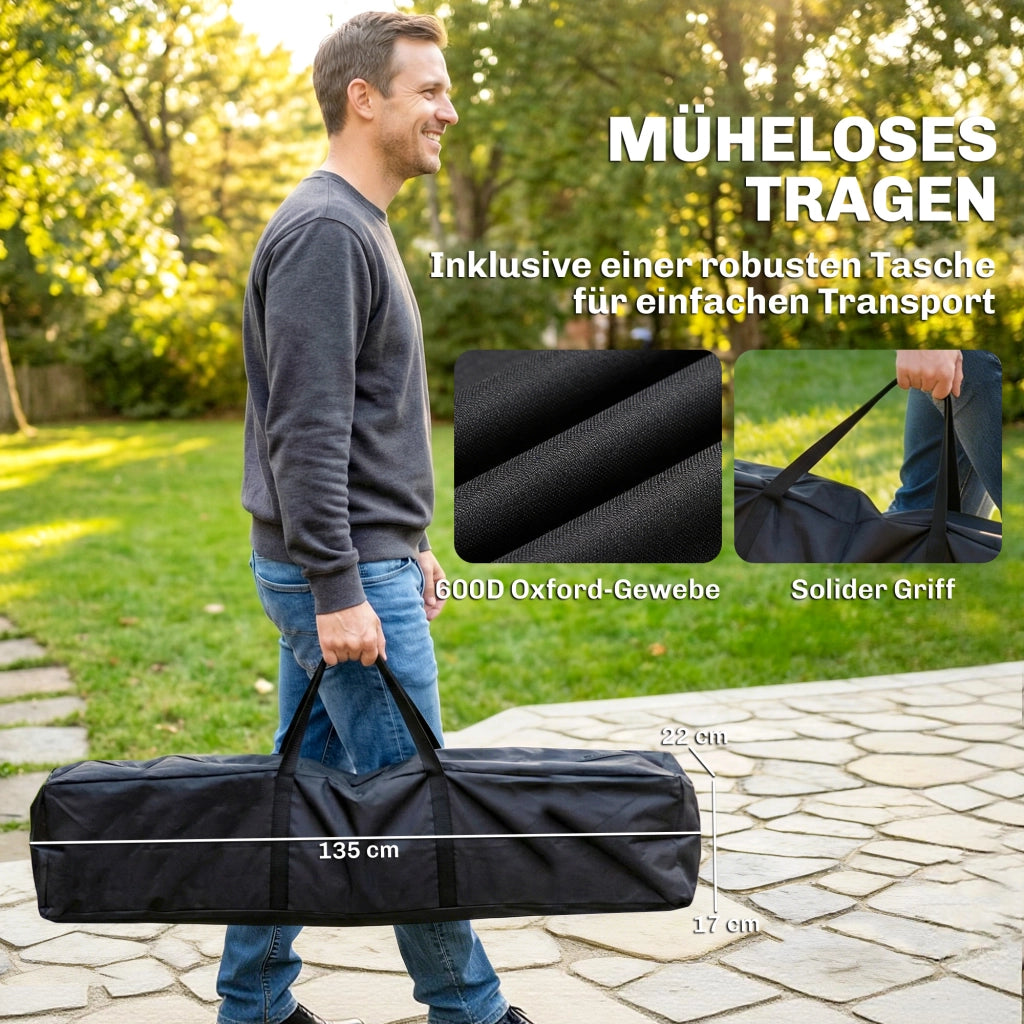 Amaca Portatile con Supporto Regolabile e Pieghevole ¨C Zephmum ¨C 290x78x100 cm Nero
