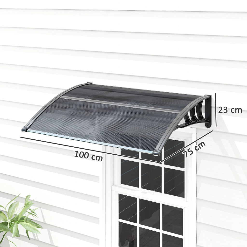 Tettoia da esterno in policarbonato e alluminio ¨C zephmum ¨C nero 100x75 cm