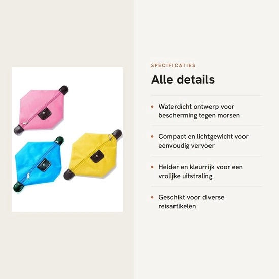 Sacca per bagno 3 pezzi - Impermeabile - Borsa pieghevole per bagno - Accessori per la toilette - Cosmetici e accessori - Stile e funzionalità