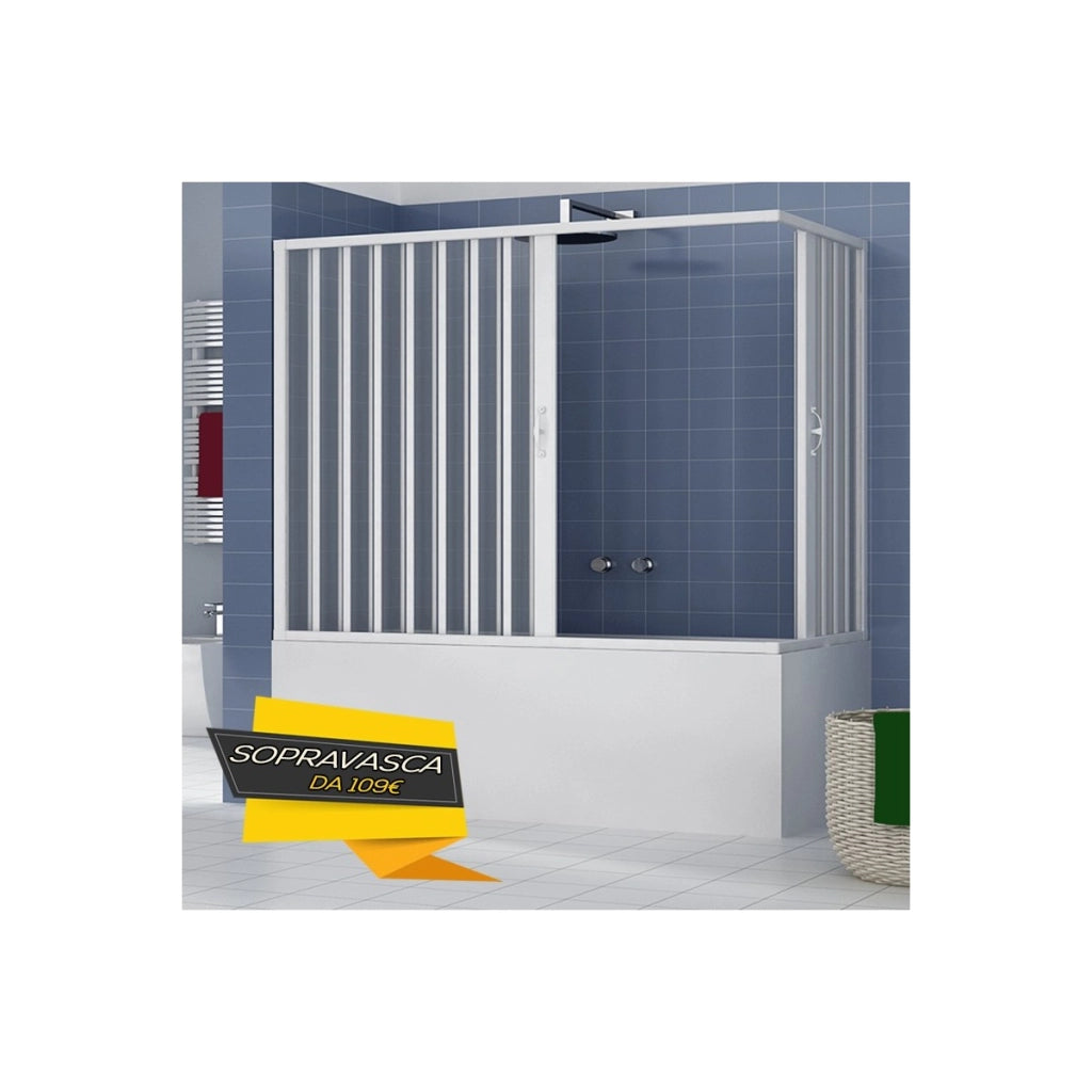 Sopra vasca in pvc bianco doppio scorrevole h150, misura 70x140