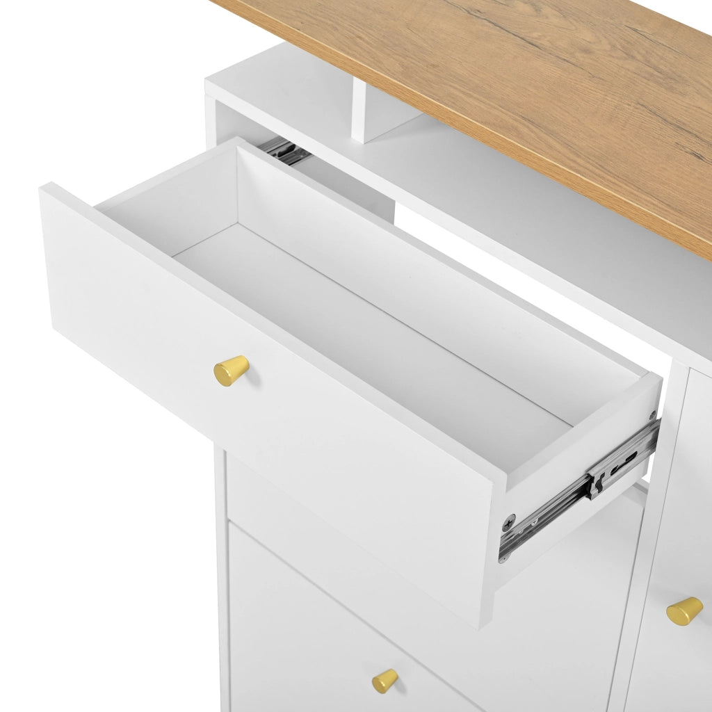 Set da ingresso 3 pezzi con scarpiera; specchio e appendiabiti LED; 105 x 25 x 151;5 cm; bianco
