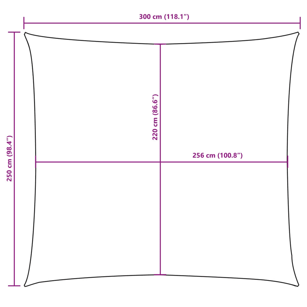 Parasole a Vela in Tessuto Oxford Rettangolare 2,5x3 m Marrone