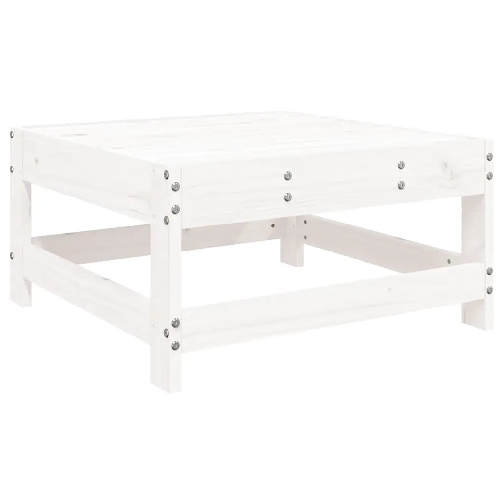 Sedia da giardino-Poggiapiedi da Giardino con Cuscino Legno Massello Pino Bianco 919492