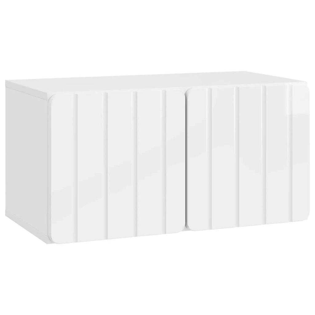 Mobile Porta TV da Muro Bianco Lucido 59,5 x 31 x 30 cm