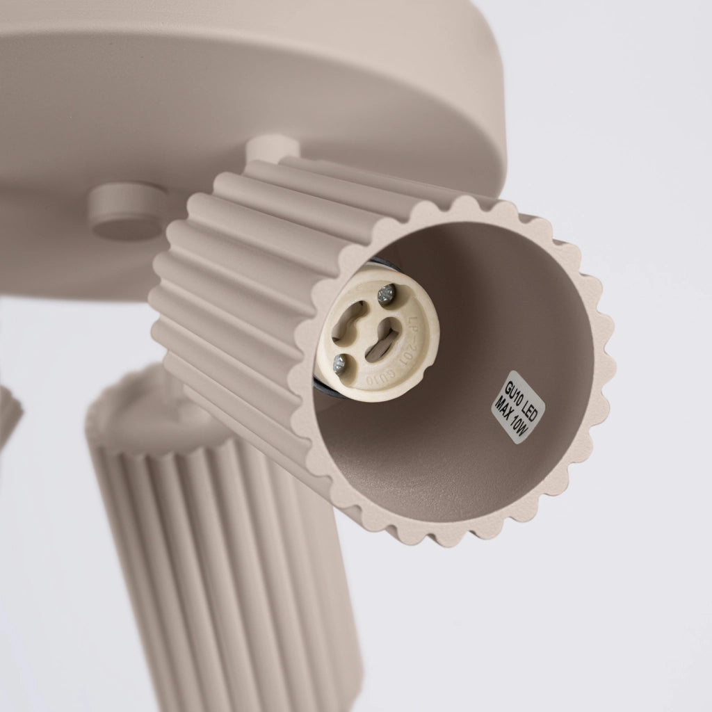 Plafoniera GRAVIO Pure Lume taupe tonda Ø20cm 3xGU10