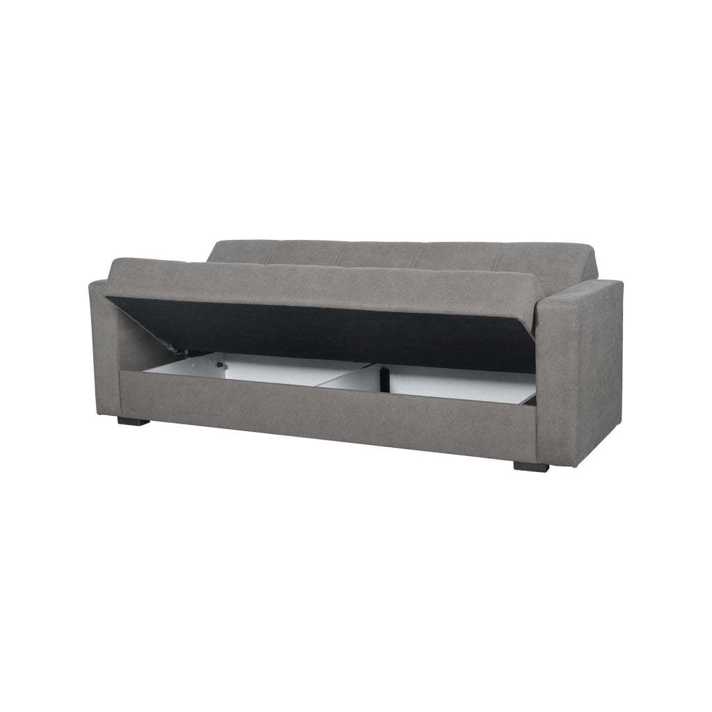 Giaveno, Divano Letto 3 Posti Contenitore, 214x80 cm Grigio