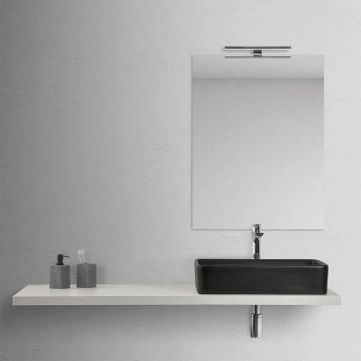 Mensolone bagno 140 cm grigio chiaro per lavabo da appoggio Master