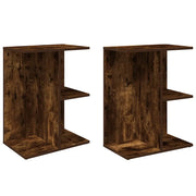 Set di 2 Comodini | Armadio da Notte | Mobiletto da notte Rovere Fumo 46,5x29x61 cm in Legno Multistrato