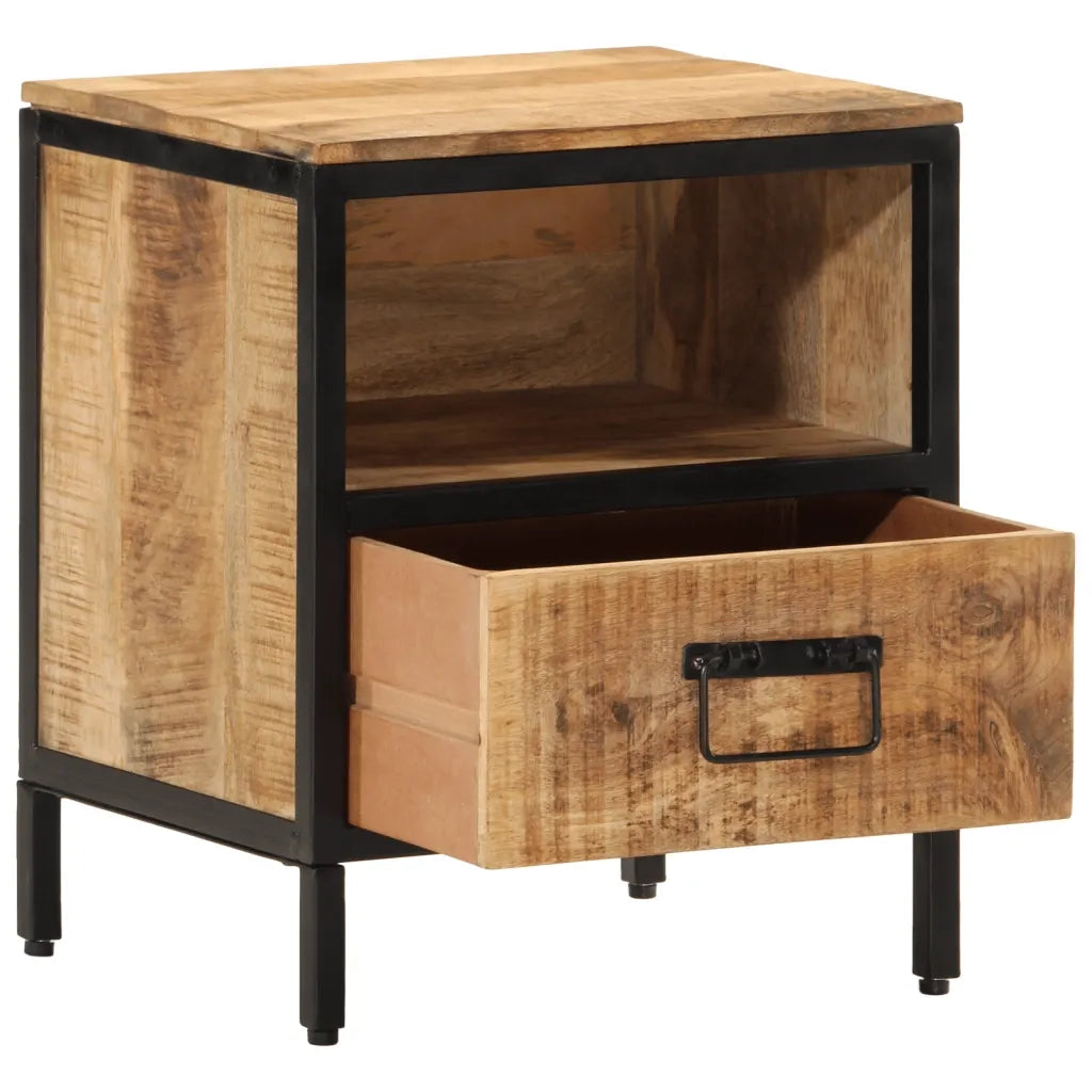 Comodino 40x35x50 cm in Legno Massello di Mango 358912