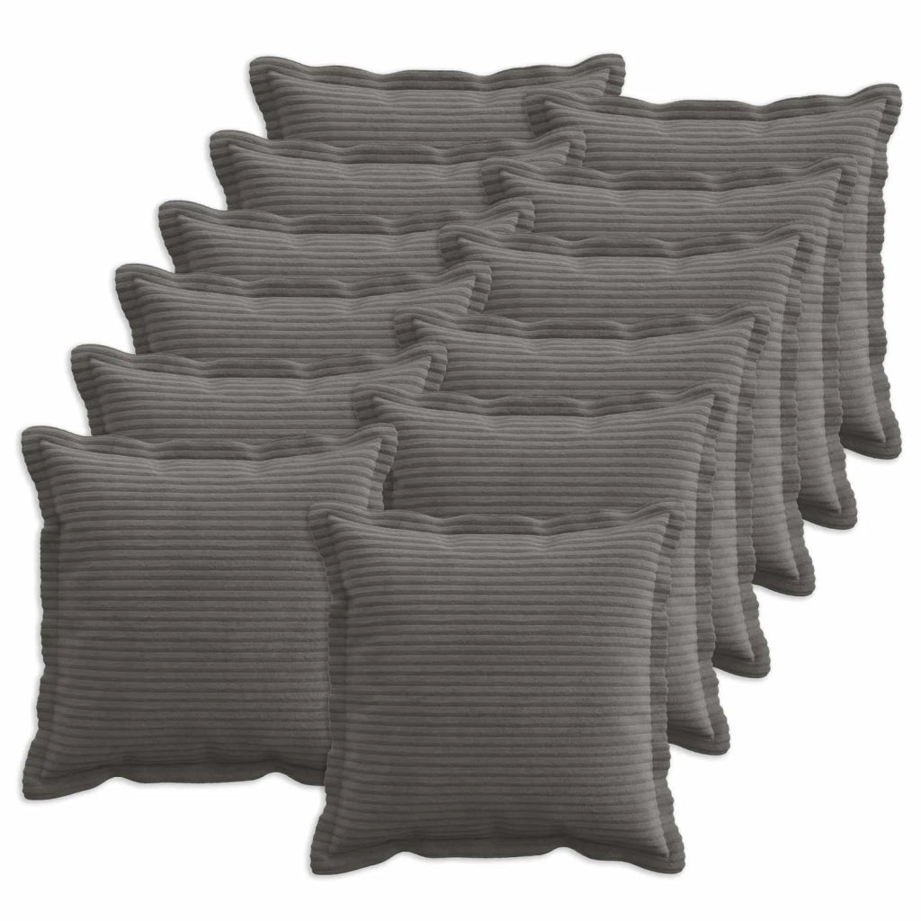 Federa 12 pz HOUTEN Grigio Scuro 40 x 40 cm corduroy 916794