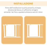 Cancelletto di Sicurezza per Cani Estensibile con Chiusura Automatica 75-103x76 cm Grigio