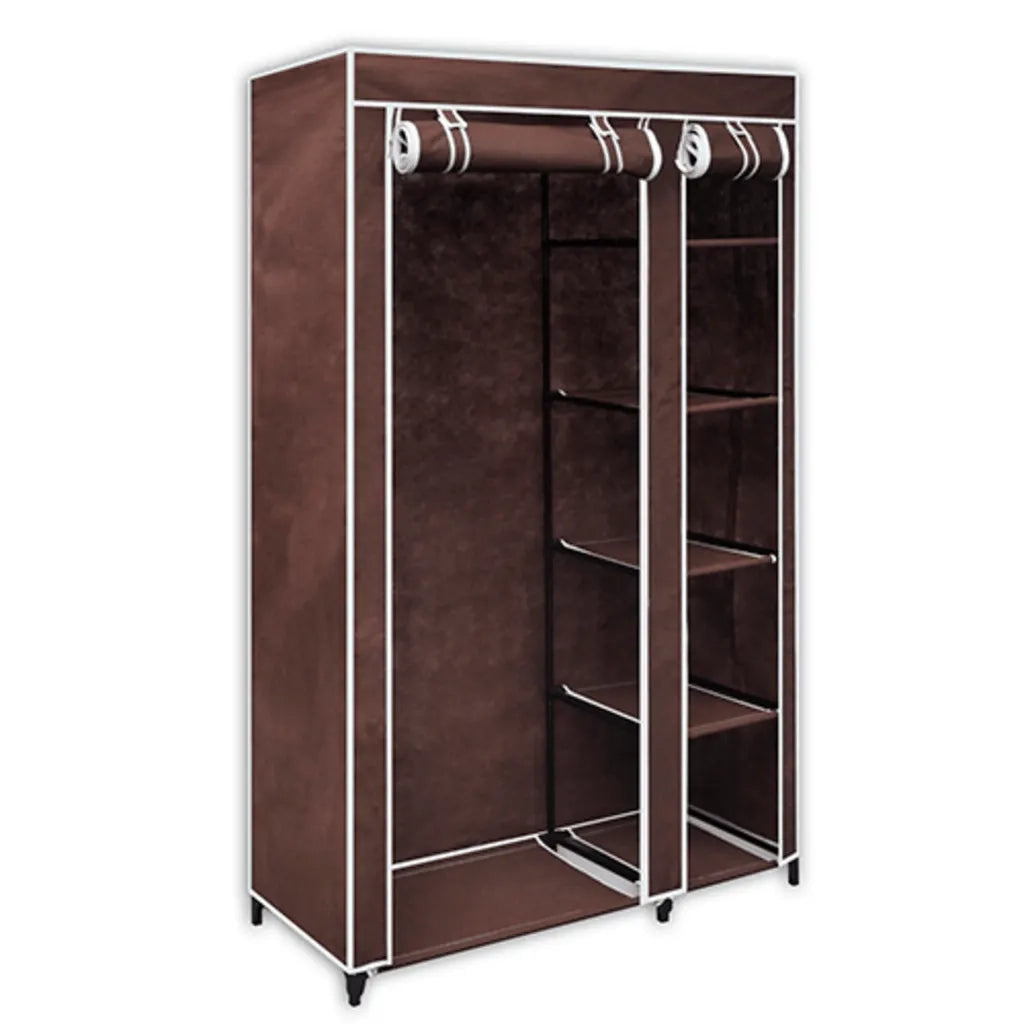 Armadio Guardaroba in Tessuto 2 pz Marrone  cod mxl 55171