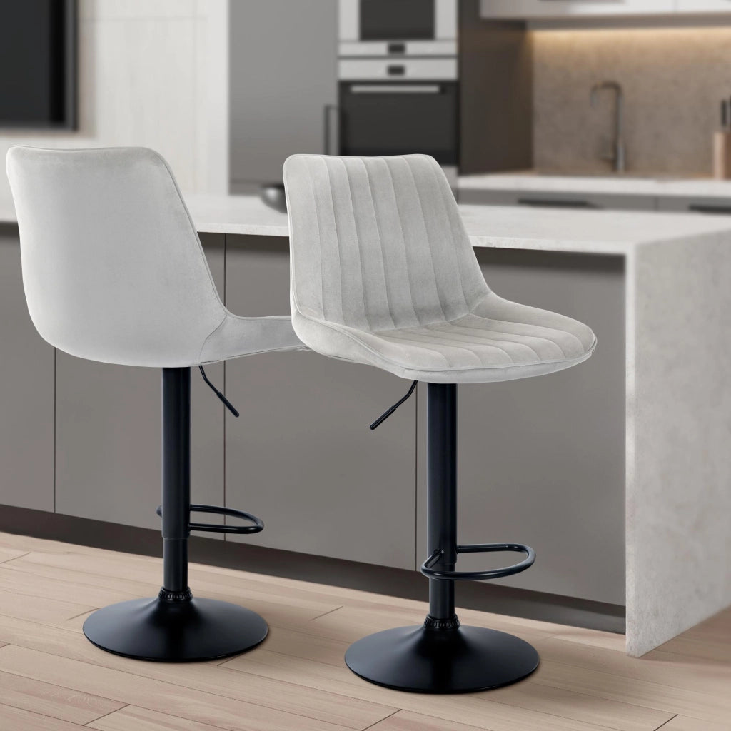 Sgabello Toni Velvet grigio,nero