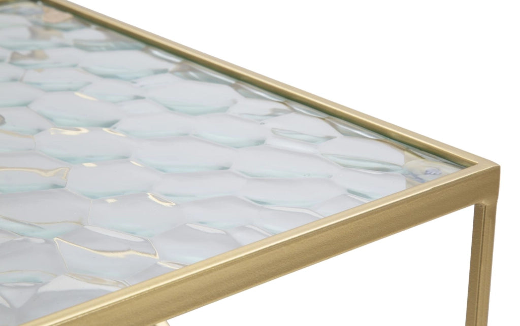 TAVOLINETTI GLASSY COPPIA CM 31,5X31,5X68-28X28X64