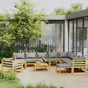 Set Divani da Giardino 12 pz con Cuscini in Massello di Acacia cod mxl 40770