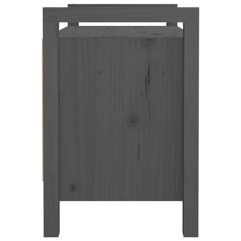 Panca da ingresso 80 x 40 x 60 cm in legno massello di pino grigio 02_0010871