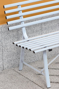 Panca da Giardino in Ferro 3 Posti 150x56x76cm Vorghini Gallipoli Avorio