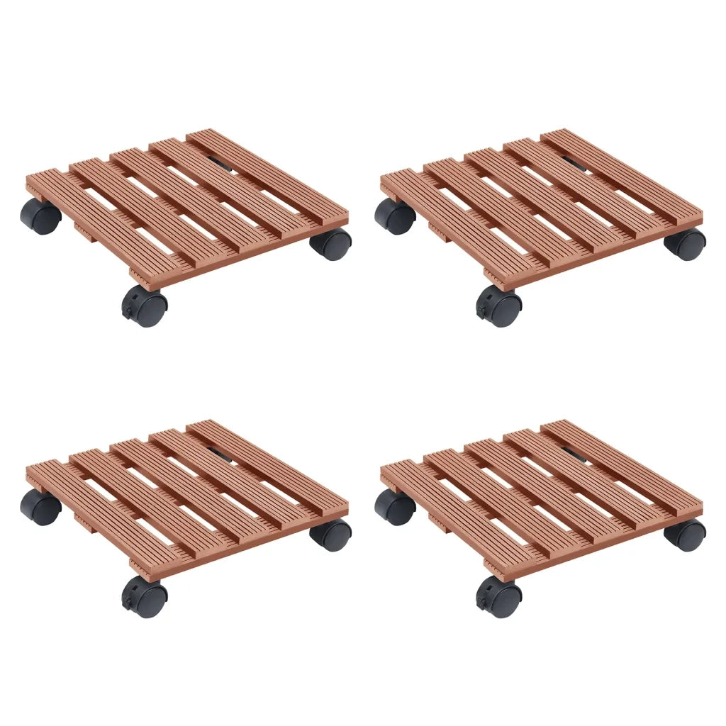 Carrelli Porta Piante 4 pz Marroni 30x30x7,5 cm WPC cod mxl 58256