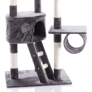 Albero tiragraffi 240-260cm grigio Modello a soffitto Sisal Con nicchie e amache