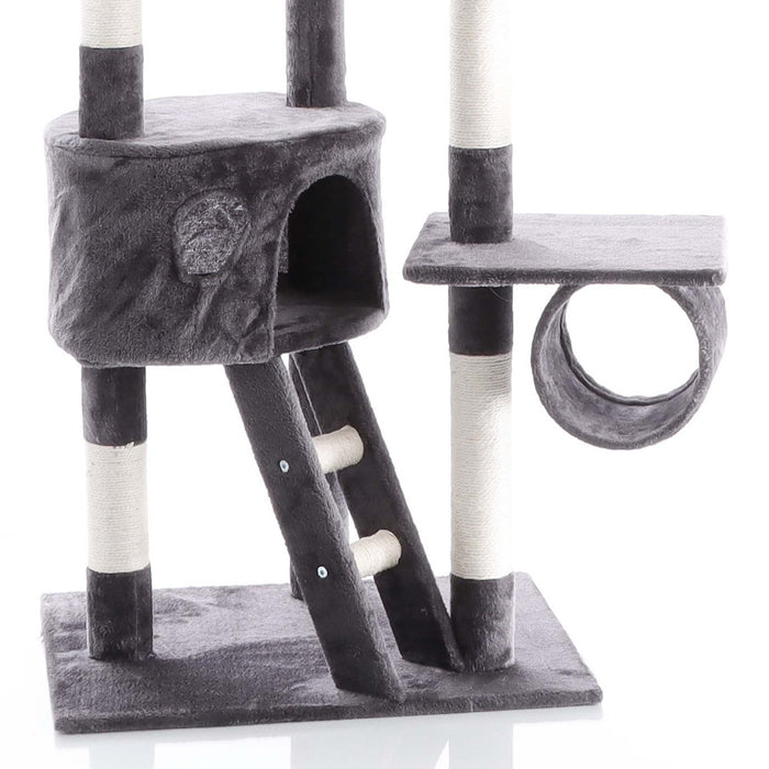 Albero tiragraffi 240-260cm grigio Modello a soffitto Sisal Con nicchie e amache