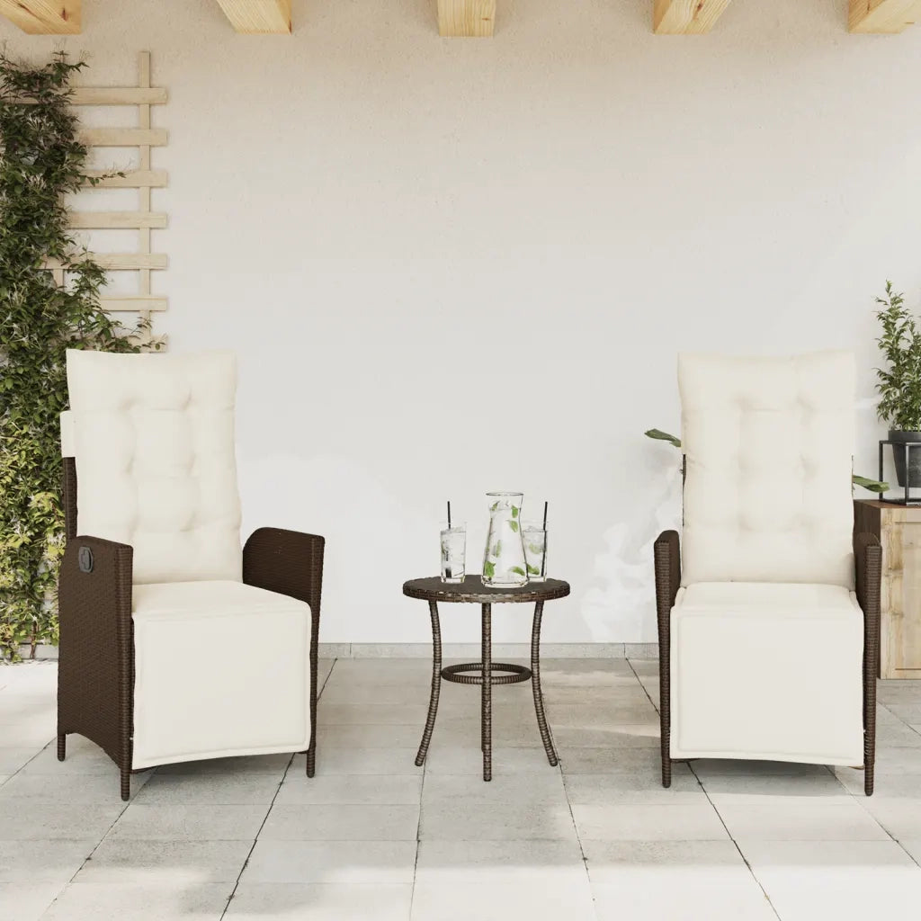 Sedie da Giardino Reclinabili 2 pz con Poggiapiedi Polyrattan
